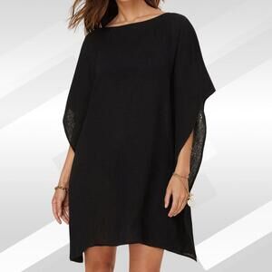 2/$50 Andie The Magdalena Kaftan Cotton Black Gauze Dress Size SM